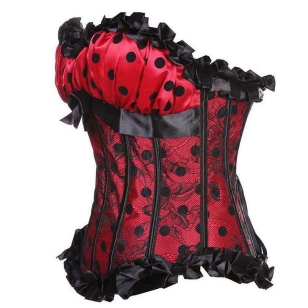 Red and Black Lace Corset